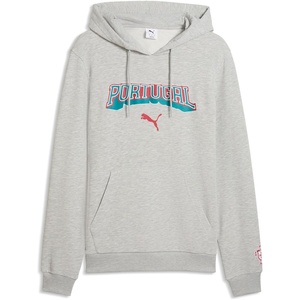 PUMA Men’s Fa Portugal Hoodie(Light Gray Heather-club Red)