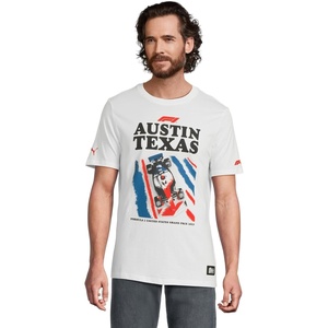 PUMA Mens Formula 1 Mexico City Tee Casual Tops Casual(White)