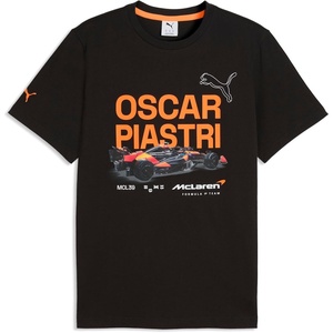PUMA Mens Mclaren Racing Driver Piastri Graphic Crew Neck Short Sleeve Casual Tops Casual – Black(Black)