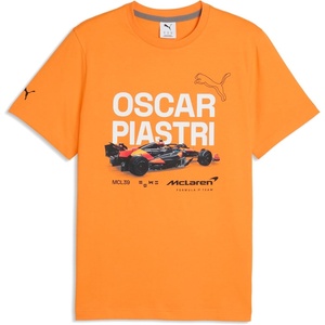 PUMA Mens Mclaren Racing Driver Piastri Graphic Crew Neck Short Sleeve Casual Tops Casual – Black(Papaya)