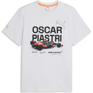 PUMA Mens Mclaren Racing Driver Piastri Graphic Crew Neck Short Sleeve Casual Tops Casual – Black(White Glow Heather)