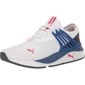 PUMA Mens Pacer Future Lace Up Sneakers Shoes Casual(Puma White-clyde Royal-for All Time Red)