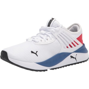 PUMA Mens Pacer Future Lace Up Sneakers Shoes Casual(Puma White-high Risk Red)