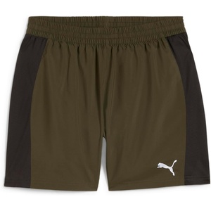 PUMA Mens Run Velocity 5 Inch Shorts Casual Bottoms Casual(Dark Olive-puma Black)