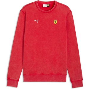 PUMA Mens Scuderia Ferrari Graphic Crew Neck Sweatshirt Casual – Black(Rosso Corsa)