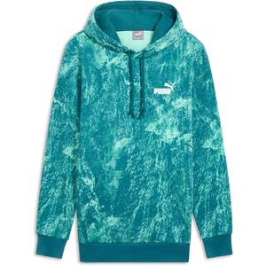PUMA Mens Squad Graphic Hoodie Casual Outerwear Casual Pockets – Grey(Cold Green)