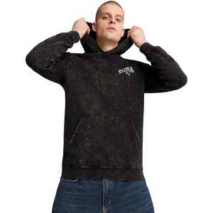 PUMA Mens Squad Graphic Hoodie Casual Outerwear Casual Pockets – Grey(Puma Class Puma Black Ss25)