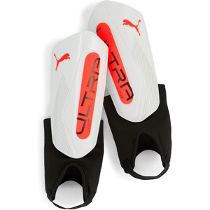 PUMA Mens Ultra Light Ankle Shinguards Soccer Cleats(PUMA White-Glowing Red SS25)