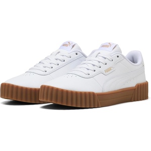 PUMA Women’s Carina 3.0 Casual Sneakers(Puma White Puma Gold Gum)