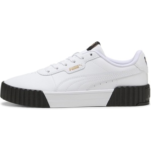 PUMA Women’s Carina 3.0 Casual Sneakers(Puma White Puma Gold Puma Black)
