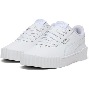 PUMA Women’s Carina 3.0 Casual Sneakers(Puma White-puma White-puma Silver)