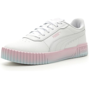 PUMA Women’s Carina Leather Sneaker(2.0 White-white-pearl Pink)