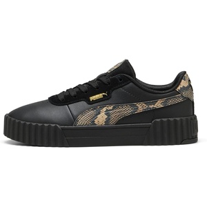 PUMA Women’s Carina Leather Sneaker(Black)