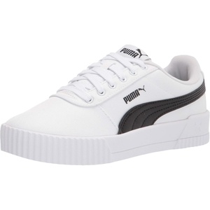 PUMA Women’s Carina Leather Sneaker(White/Black)