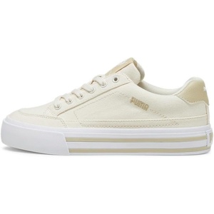 PUMA Women’s Court Classic Vulc Sneakers(Alpine Snow-toasted Almond-white)