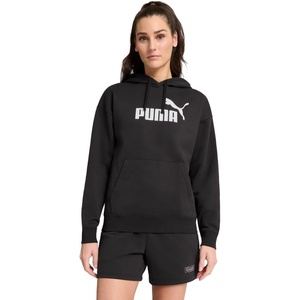 PUMA Womens Essentials Logo Hoodie Casual Outerwear Casual Hoodie – Grey(Black-grey)