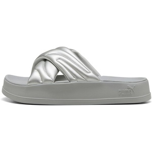 PUMA Women’s Leadcat Platform Slide Sandal(Puma Aged Silver-gray Echo)