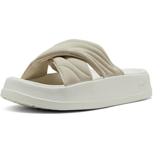 PUMA Women’s Leadcat Platform Slide Sandals(Desert Dust-warm White)