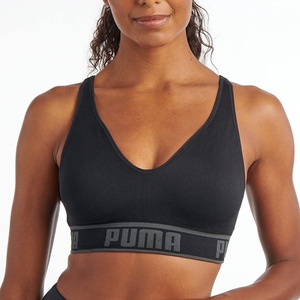PUMA Women’s Seamless Padded Sports Bra(Black/Grey)