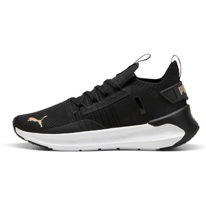 PUMA Womens Softride Symmetry Fuzion Running Shoes(Black-gold)