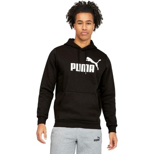 PUMA mens Essentials Logo Fleece Hoodie (Available in Big & Tall)(Black)