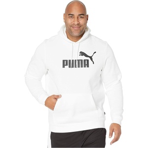 PUMA mens Essentials Logo Fleece Hoodie (Available in Big & Tall)(Bt/White)