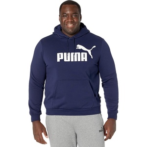 PUMA mens Essentials Logo Fleece Hoodie (Available in Big & Tall)(Peacoat)