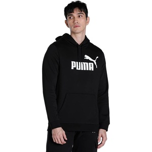 PUMA mens Essentials Logo Fleece Hoodie (Available in Big & Tall)(Puma Black)