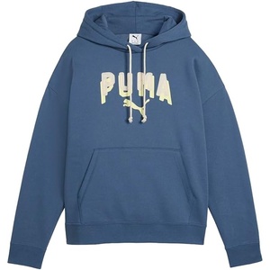 PUMA womens Graphic Hoodie(Blue)