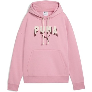 PUMA womens Graphic Hoodie(Poised Pink Double Up Ah25)