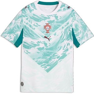 Puma Junior FA Portugal Away Jersey Replica(Puma White-green Lagoon)