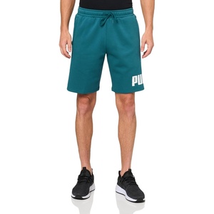Puma Mens Big Logo Fleece 10″ Shorts (Available in Big & Tall)(Cold Green)