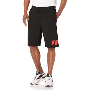 Puma Mens Big Logo Fleece 10″ Shorts (Available in Big & Tall)(Cotton Black/High Risk Red)