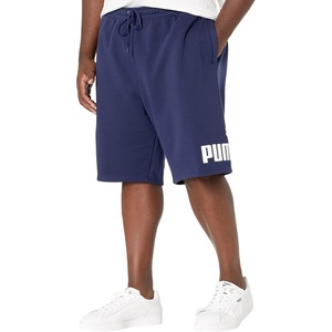 Puma Mens Big Logo Fleece 10″ Shorts (Available in Big & Tall)(Peacoat-puma White)
