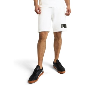 Puma Mens Big Logo Fleece 10″ Shorts (Available in Big & Tall)(Puma White Ss25)