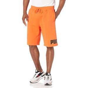 Puma Mens Big Logo Fleece 10″ Shorts (Available in Big & Tall)(Tigerlily/Black)