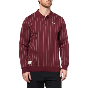 Puma Men’s Class Long Sleeve Fleece Polo(Ruby Shimmer Ah25)