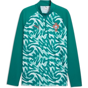 Puma Men’s FA Portugal Warm Up 1/4 Zip Top(Green Lagoon-ruby Shimmer)