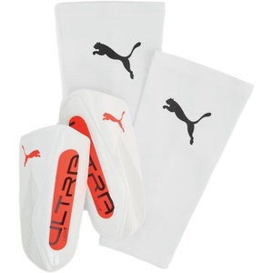 Puma Ultra Light Sleeve Soccer Shin Guards(PUMA White-Glowing Red SS25)