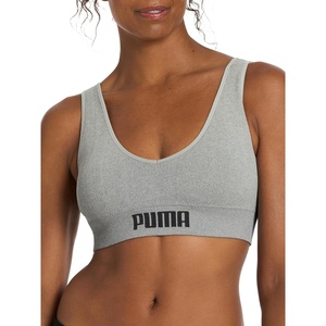 Puma Women’s 2 Pack Seamless Sports Bra(Bark/Light Heather Grey)