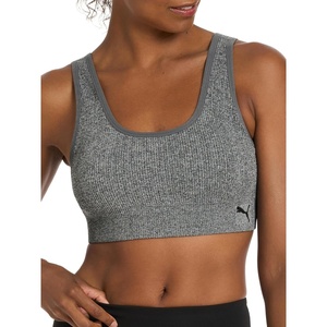 Puma Women’s 2 Pack Seamless Sports Bra(Black/Heather Grey Rib)
