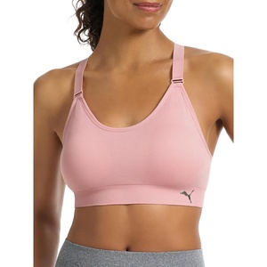 Puma Women’s 2 Pack Seamless Sports Bra(Silver Pink/Heather Grey)