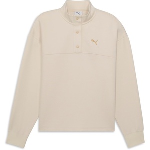 Puma Women’s Essentials Elevated Half Snap Long Sleeve Pullover(Alpine Snow)