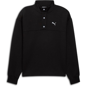 Puma Women’s Essentials Elevated Half Snap Long Sleeve Pullover(Puma Black)