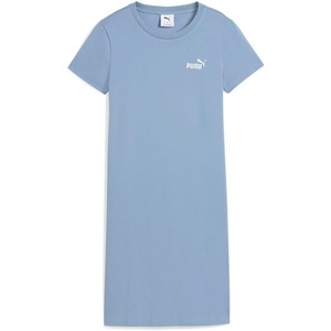 Puma Womens Essentials Small Logo Slim Fit T-Shirt Dress(Blue)