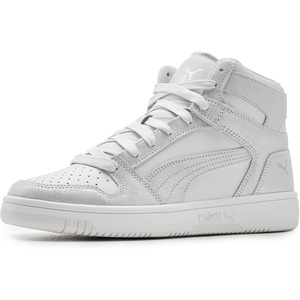 Puma Womens Rebound Layup Luster Mid Shoes(Feather Gray/Silver Mist/Puma Silver)
