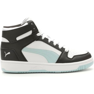 Puma Womens Rebound Layup Luster Mid Shoes(White-frosted Dew-black)