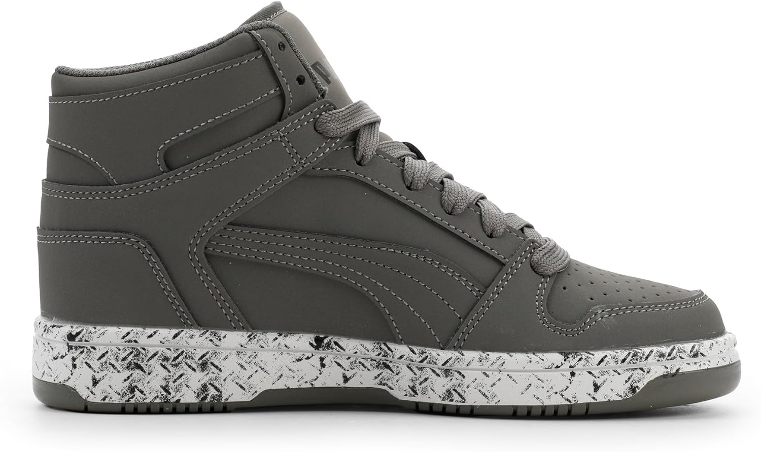 image:imagePUMA Boys Rebound Layup Mid SneakersCast Ironpuma Blackpuma White