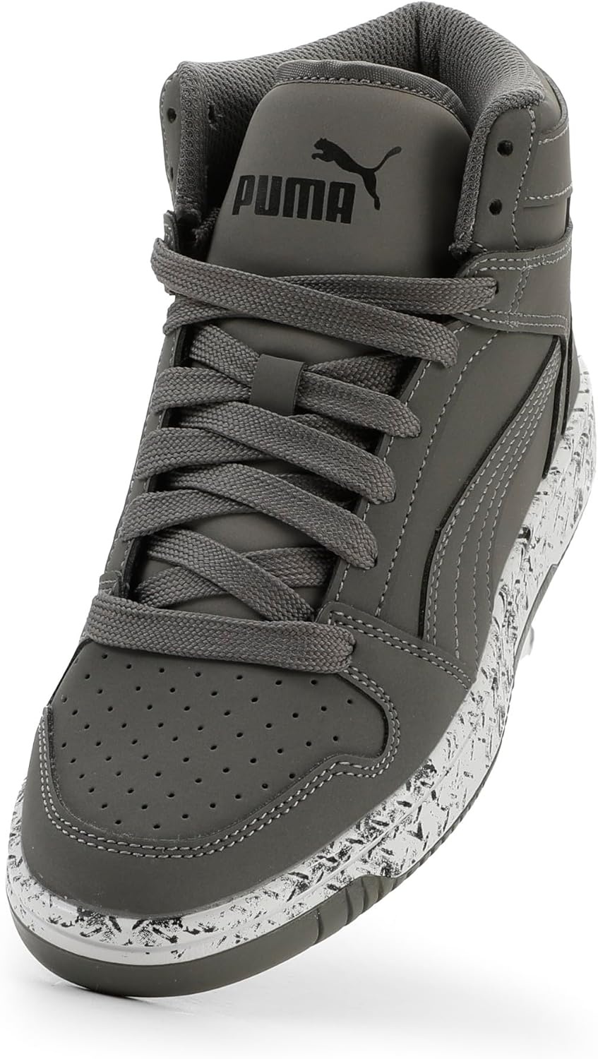 image:imagePUMA Boys Rebound Layup Mid SneakersCast Ironpuma Blackpuma White