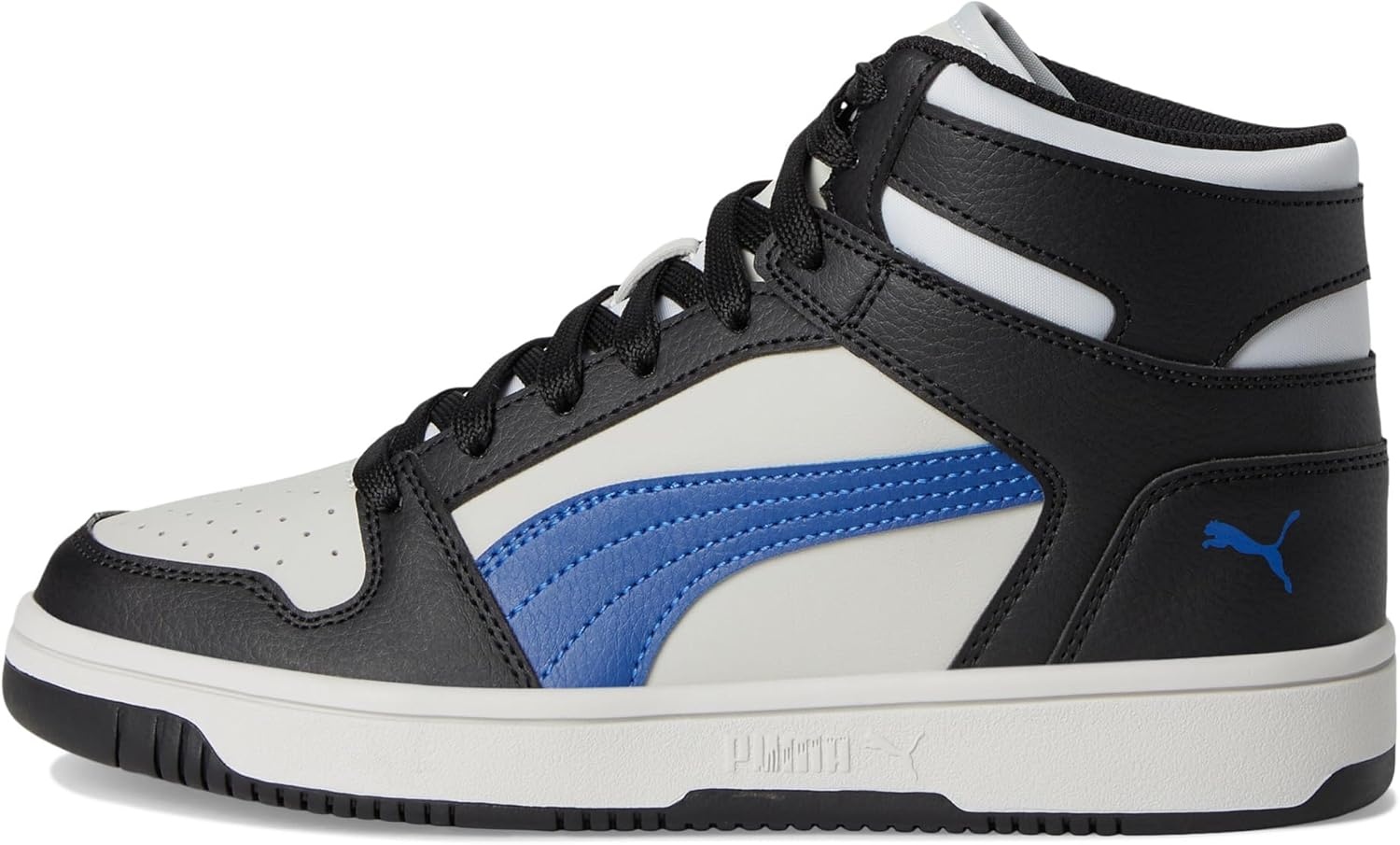 image:imagePUMA Boys Rebound Layup Mid SneakersCool Light Grayblazing Bluepuma Black
